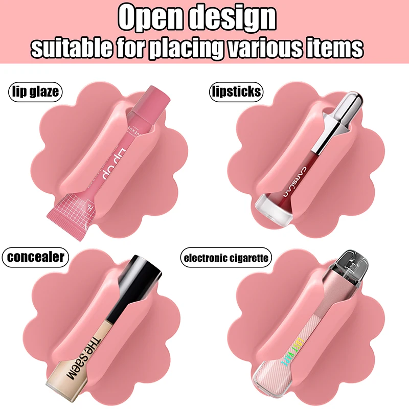 Silicone Phone Lipstick Holder With Mirror Mobile Phone Case Lip Glaze Back Stick Holder Accessories Stick Protective Case