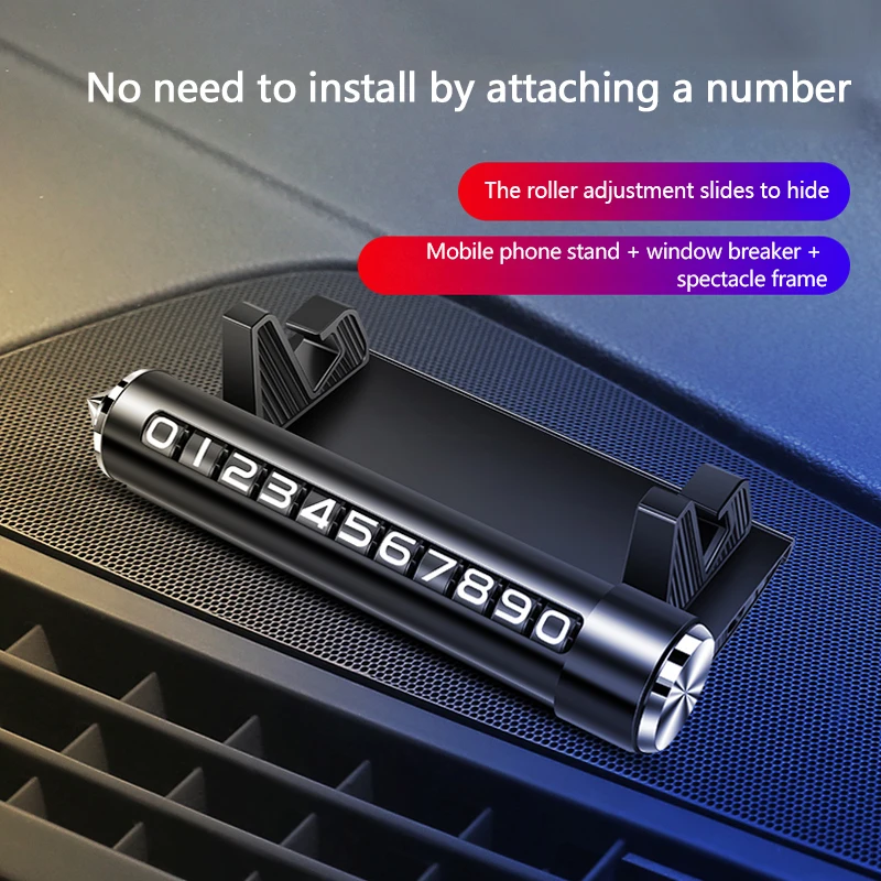 1 قطعة مطرقة أمان معدنية لوحة ركن السيارة سيارة لوحة أرقام متحركة سيارة هاتف مؤقت سيارة نوع مخفي