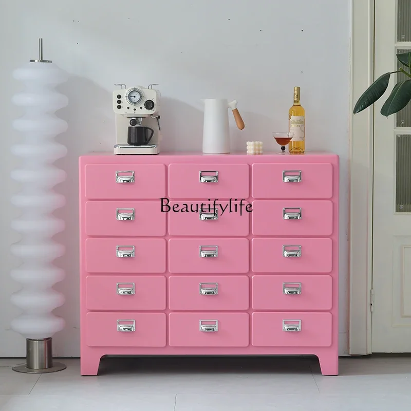 

LJY*Japanese retro dining side cabinet living room bedroom storage decorative cabinet