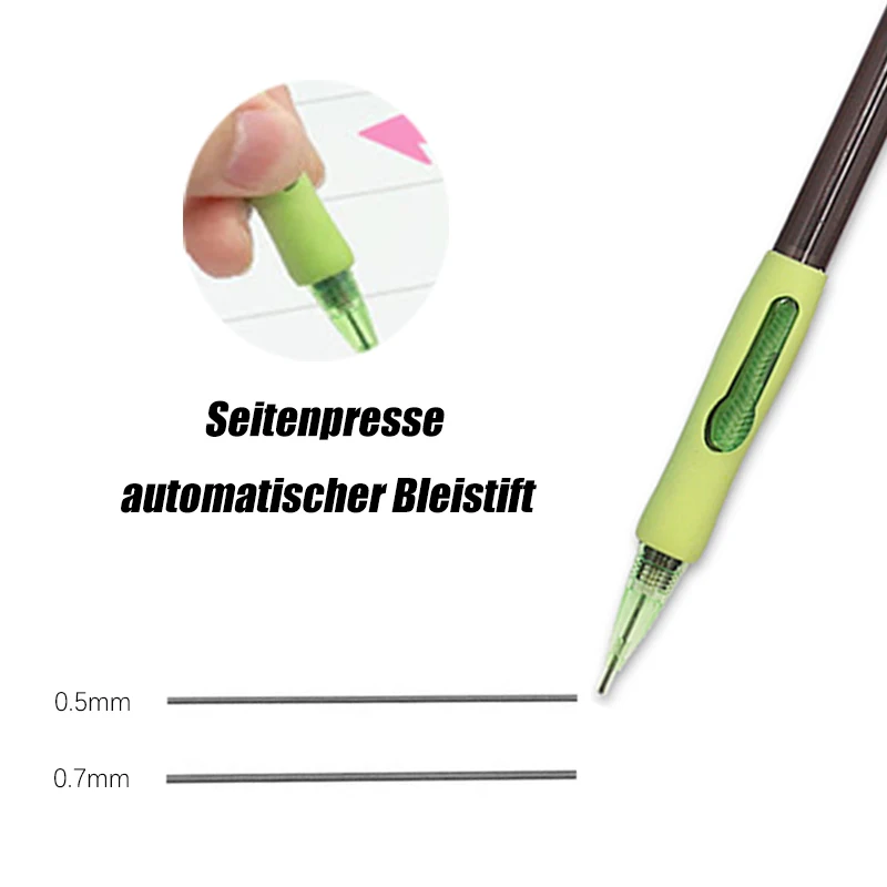 3 Teile/satz 0,5 0,7mm Seite Drücken Mechanische Bleistift mit Radiergummi HB Führt Schule Büro Malerei Schreiben Schreibwaren – Detail 6
