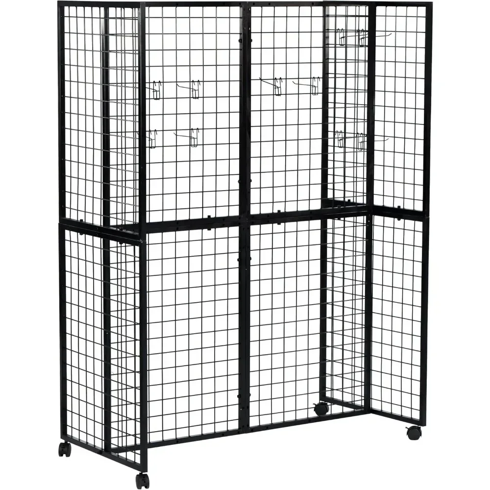 

gridwall display stand with wheels, grid wall panels display rack, craft show gridwall display rack, art display, extra hooks, b