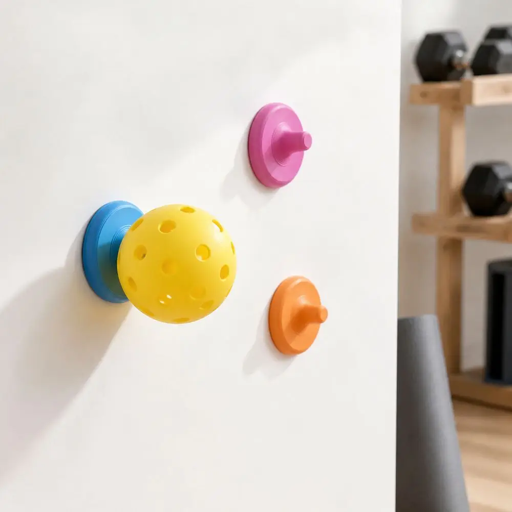 Wall Mounted Pickleball Ball Wall Rack Self-adhesive Decorative Pickleball Display Holder 26/40/48 Holes Stable
