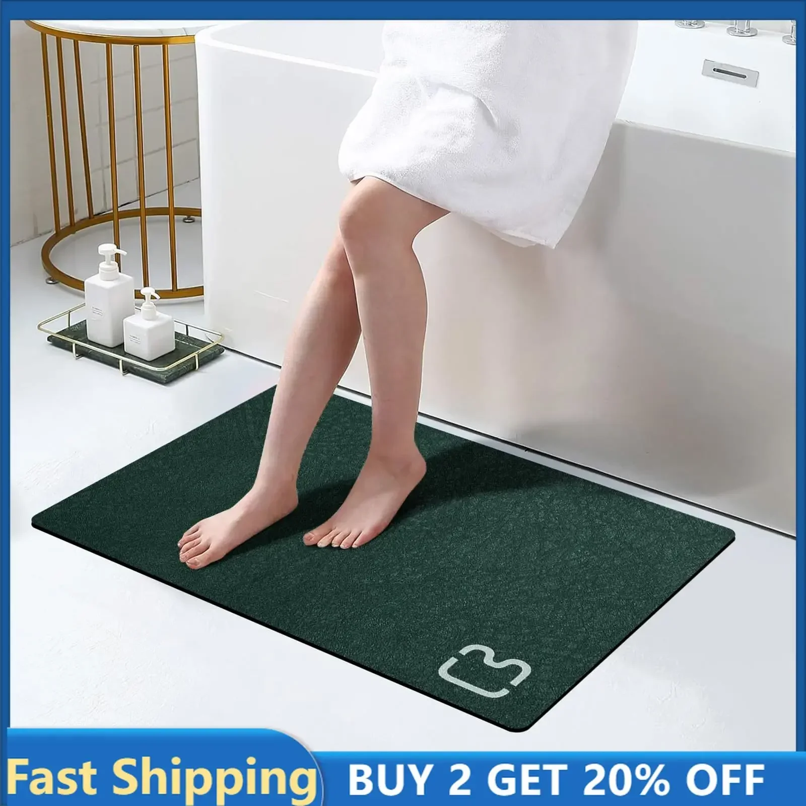 Magic Foam Moisture Absorbing Bath Mat Diatomaceous Earth Mat Bathroom Anti-Slip Kitchen Memory Bath Mats Water Absorbent Rugs