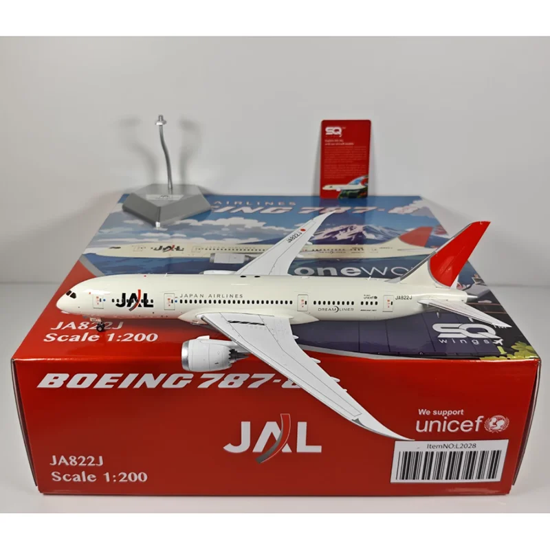 

SQ Wings литье под давлением масштаб 1/200 Japan Airlines B787-8 JA822J модель самолета из сплава Коллекционное декоративное украшение