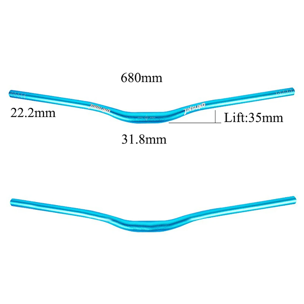 JINSUND Downhill Cross-Country High-Intensity Tapered Lenker, Mountainbike Aluminiumlegierung, 680/720/780mm, Lenkererhöhung 35mm
