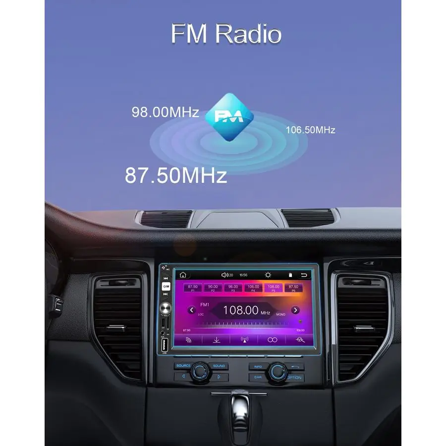Беспроводная работа с автомобильной стереосистемой Apple Carplay Double Din, FM-радио, автомобильным Bluetooth, сенсорным экраном IPS 1024 600, автомобильной резервной камерой,