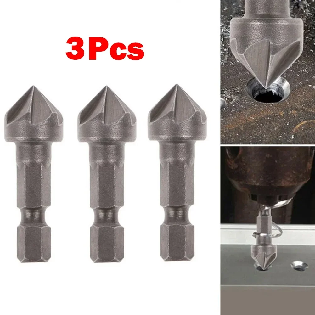 Drill Bits 5 Flute Drill Bits Power Tools 13mm Diameter 36mm Length 45# Steel 5 Flute 90 Degree 1/4\\\\\\\" Hex Shank