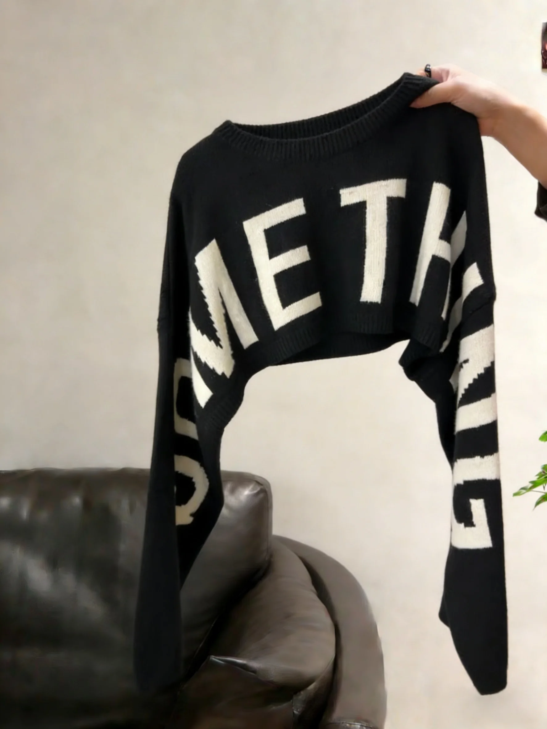 

Sexy American Sle ort Knitted Sweater Women's Casual Loose Fit Cartoon Print round Ne Long Sve Warmth Guaranteed