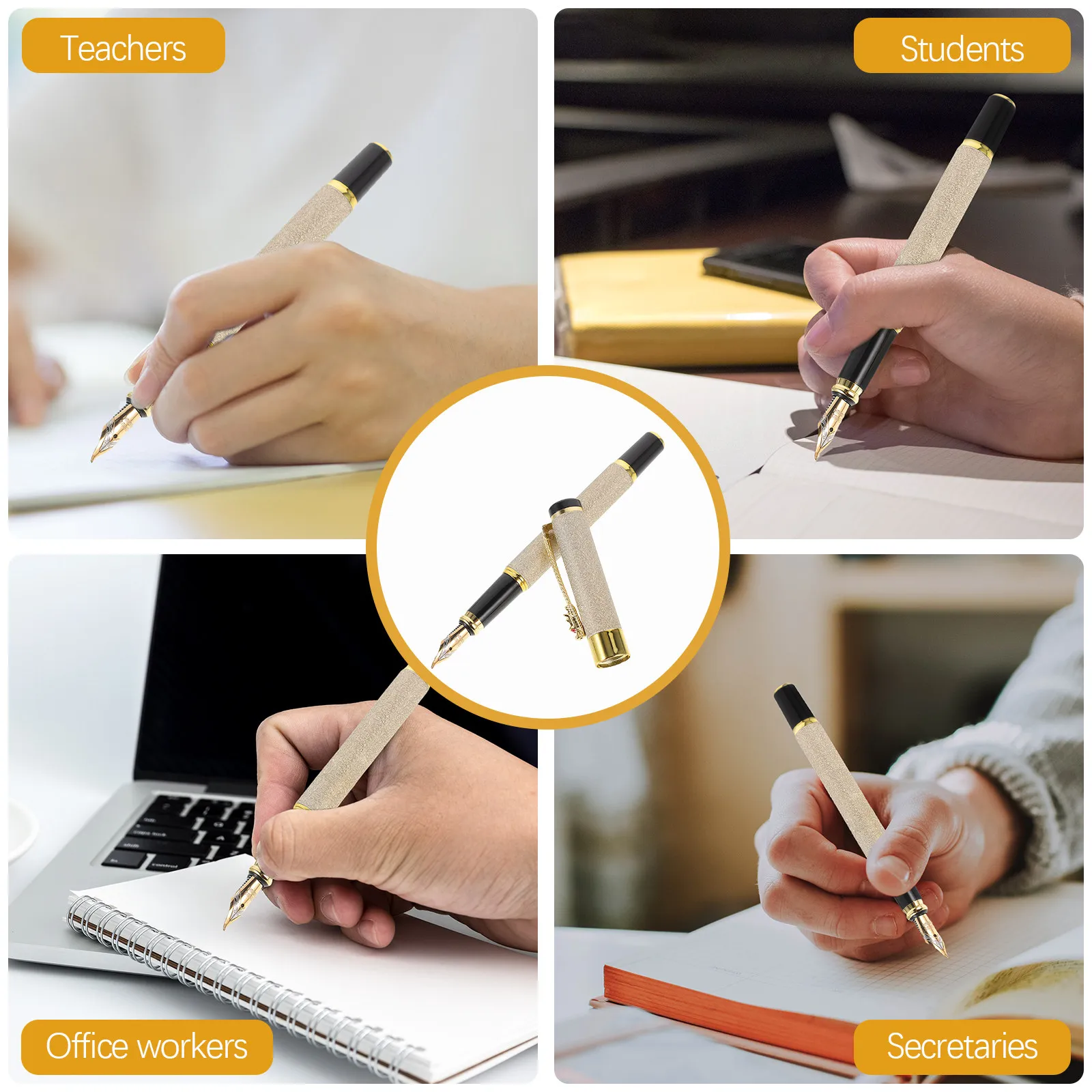 

Металлическая перьевая ручка для плавного письма, инструмент для студентов, учителей, офиса, каллиграфии, канцелярские принадлежности, перьевая ручка для студентов, канцтовары