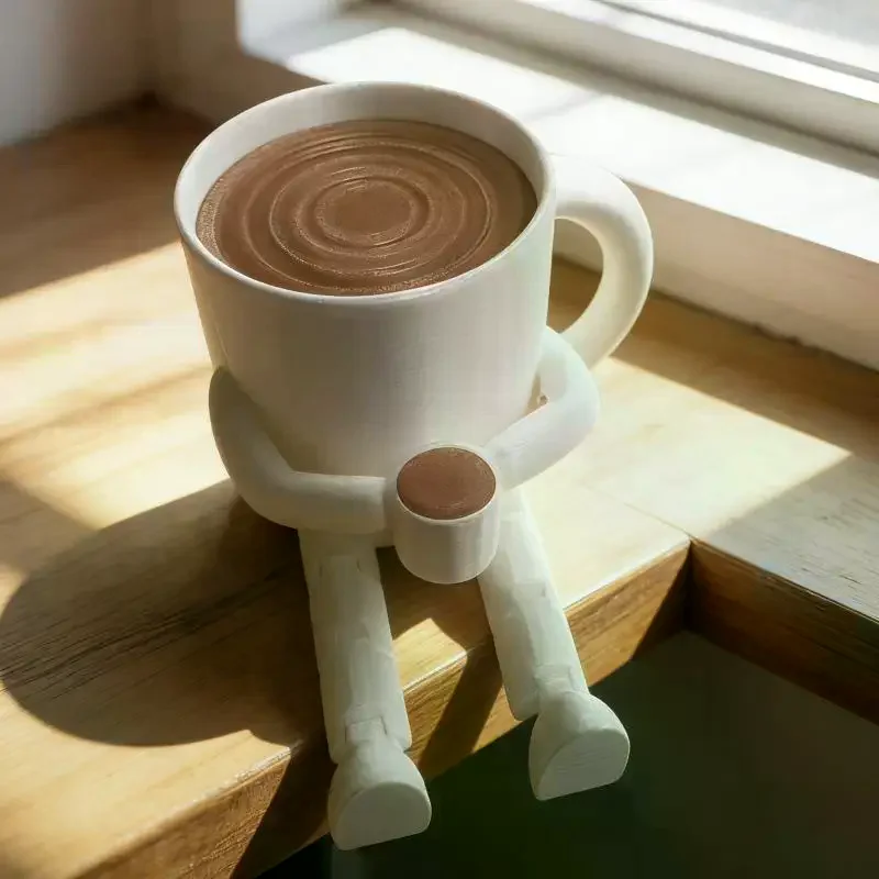 3D Printed Coffee Partner Cute Coffee Cup Coffee Bean Desk Decor Fidget Toys For Coffee Lovers Home Office Ornaments