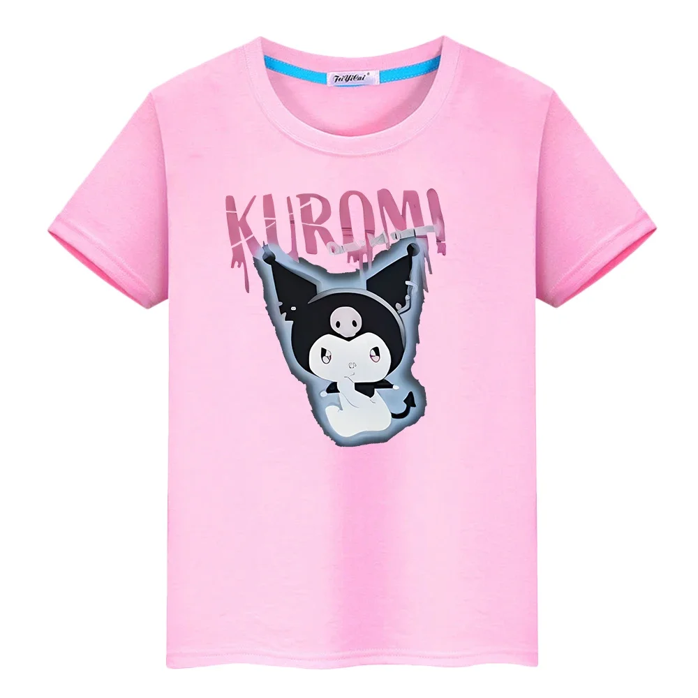 

Kulomi Print 100%Cotton T-shirt Anime Tees Cute Tops Summer Cartoon Short y2k one piece boys girl clothes pride tshirt kids gift