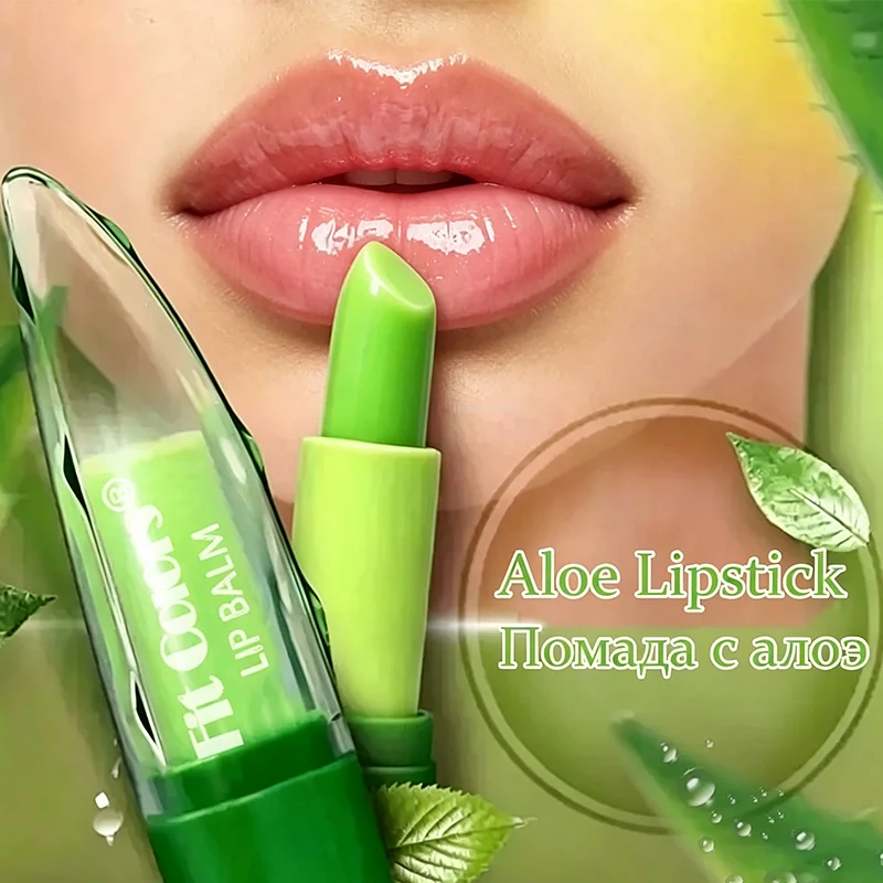 1/2Pcs Aloe Vera Gel Lipstick Color-Changing Long Lasting Moisturizing Lip Balm Waterproof Jelly Lipstick Hydration Lip Cosmetic