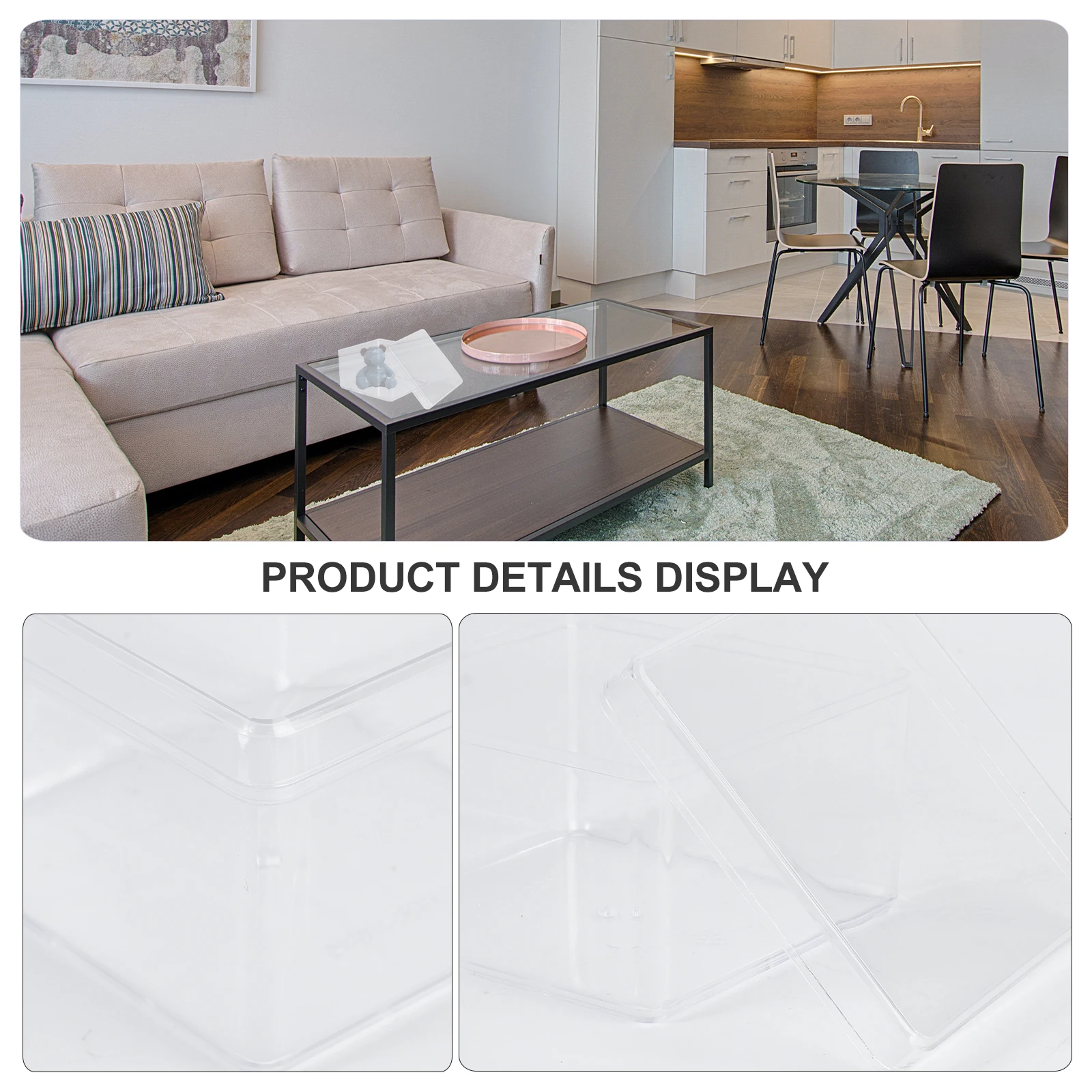 

5Pcs Transparent Display Box Durable Storage Container Protect Collectibles Statues 3D Samples Collection Organizer