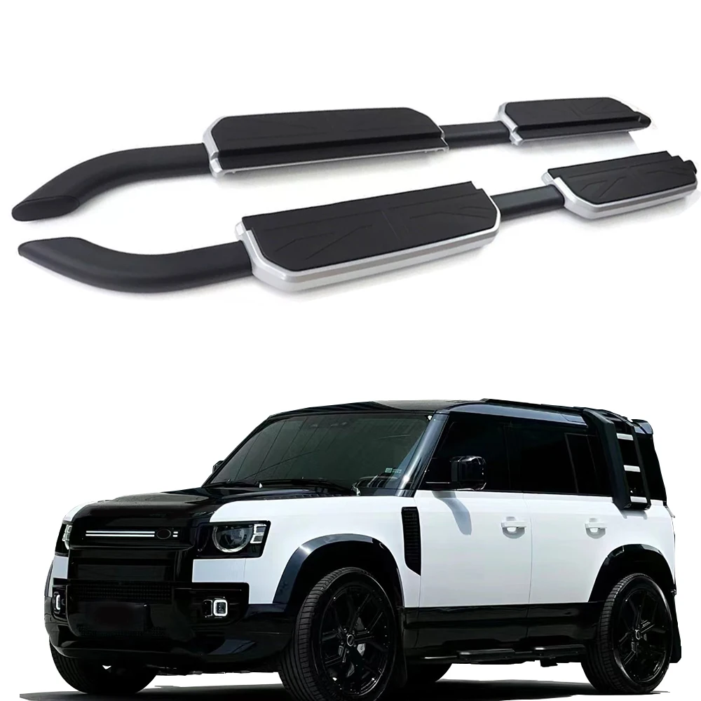 2pcs Side Step fit for Land Rover Defender 110 130 2020-2024 L663 4door Running Board Pedal Rail Board