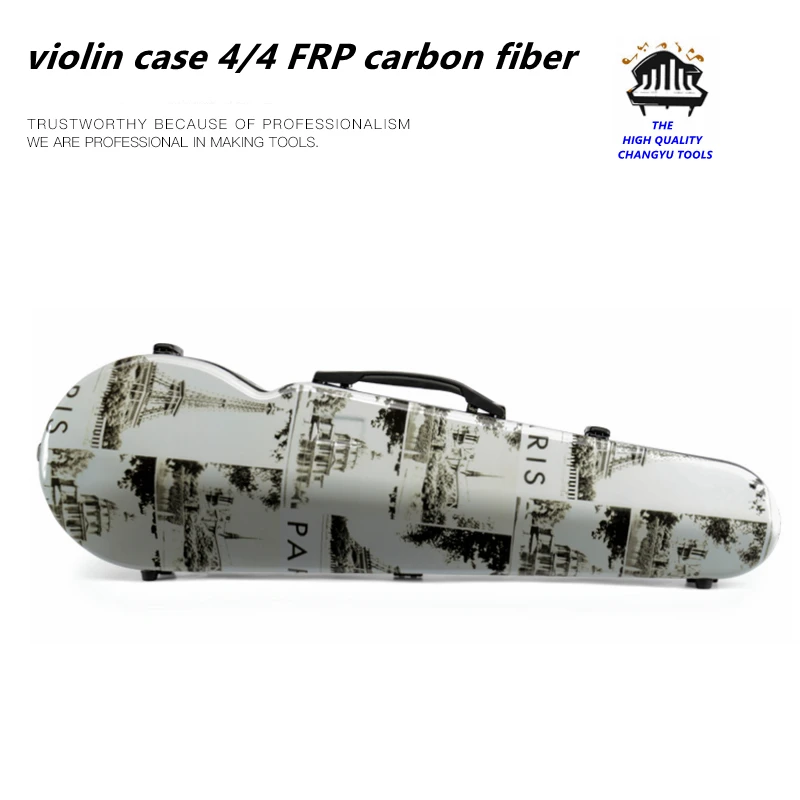 

High quality violin case 4/4 FRP carbon fiber Eiffel Tower pattern 01 Fashion style violin parts violin accessories