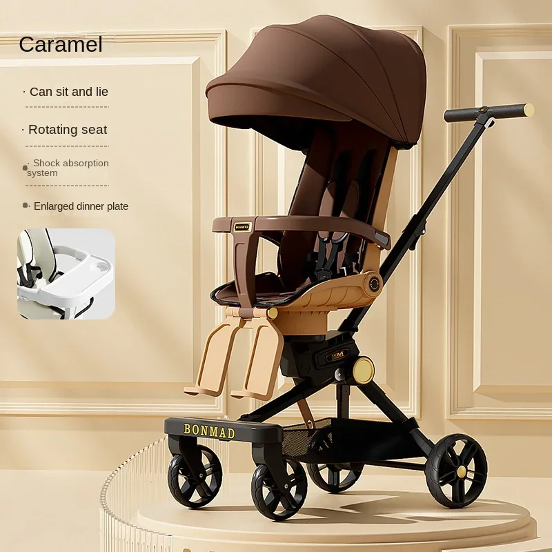 Baby Stroller High Landscape Lightweight Folding Baby Stroller Anti-side-over Walking Baby God Newborn Two-way Seat Stroller