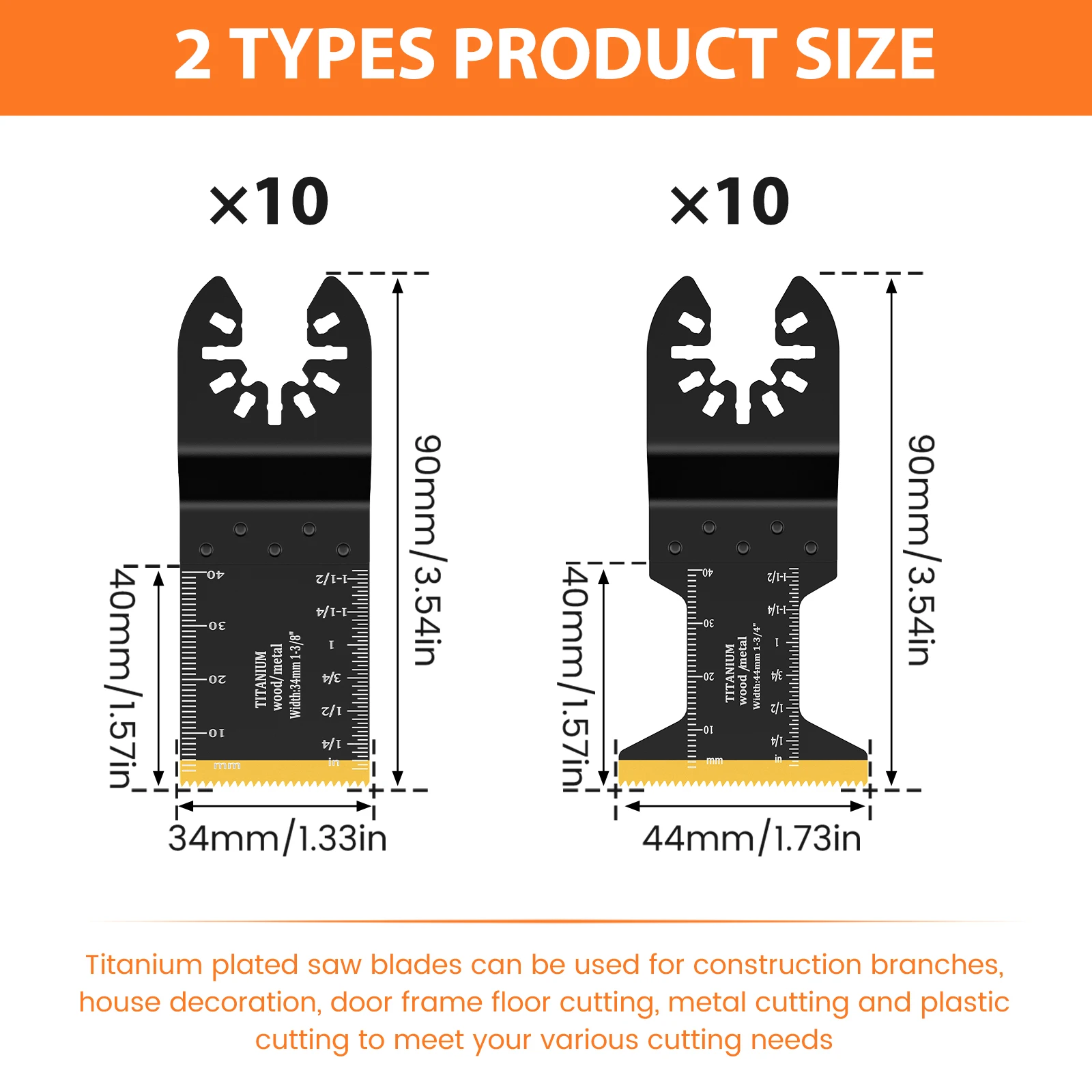 Lame per sega oscillanti in titanio da 20 pezzi Lame multiutensile oscillanti per taglio efficiente per viti per chiodi in metallo e legno Taglio in plastica