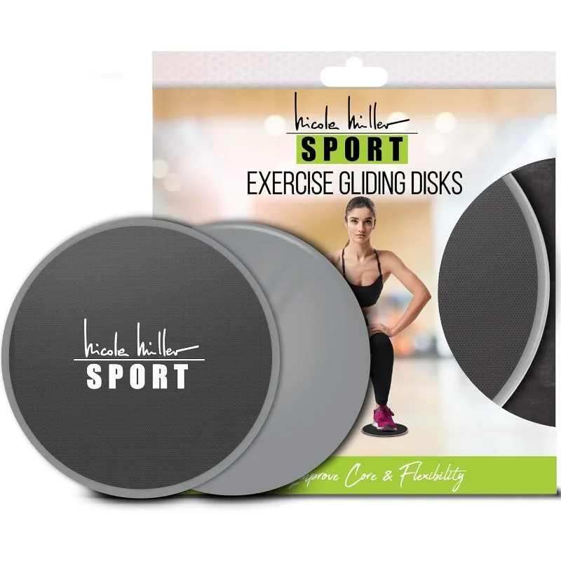 

Nicole Miller Exercise Sliders for Fitness Workout [2PK], Double Sided Gilder Strength Slides Discs Work Smoothly on Any Surface