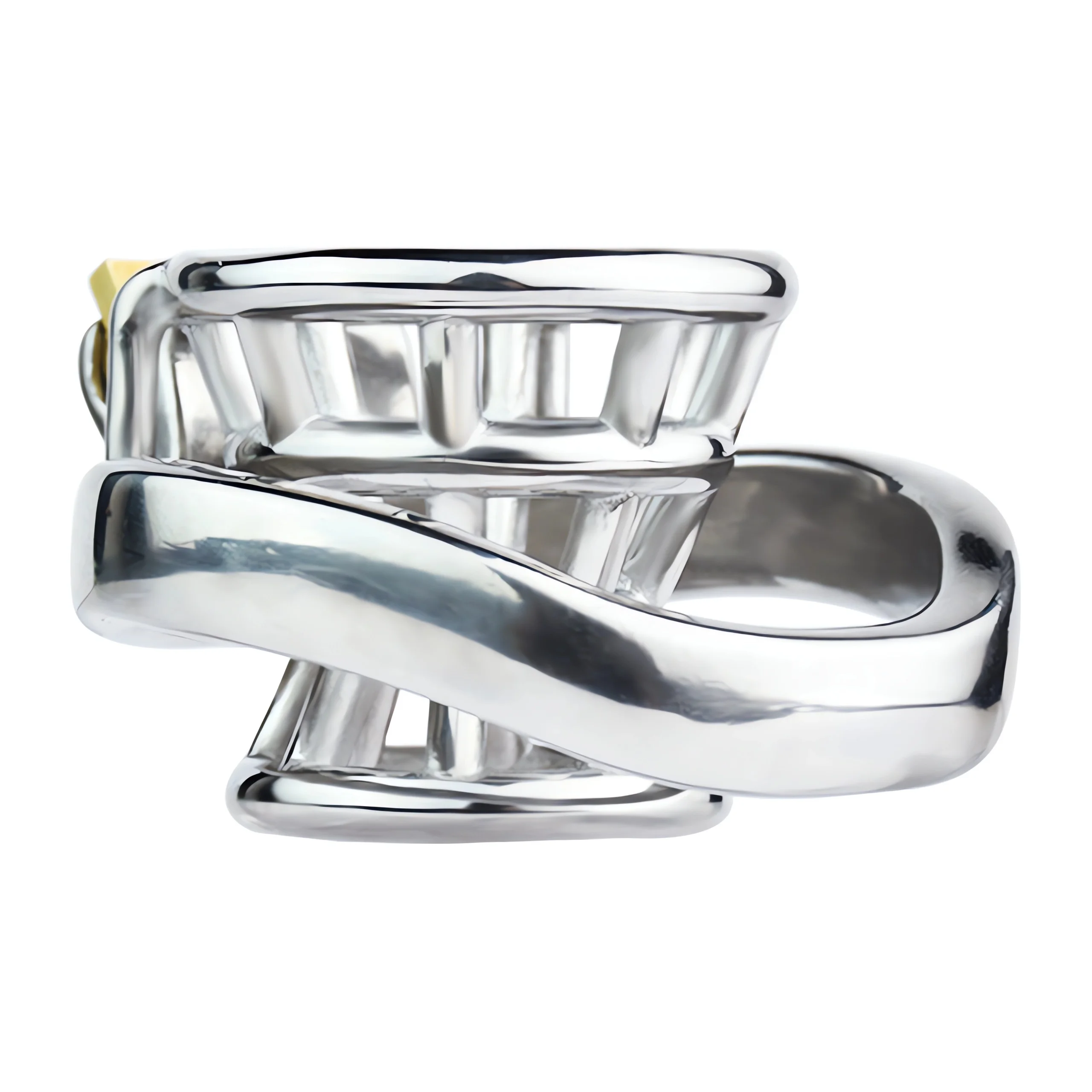 LUUK Male 304 Stainless Steel Ring/Arc Ring Waisted flower basket style Chastity Cage Device With Belt Invisible Lock BDSM Toy