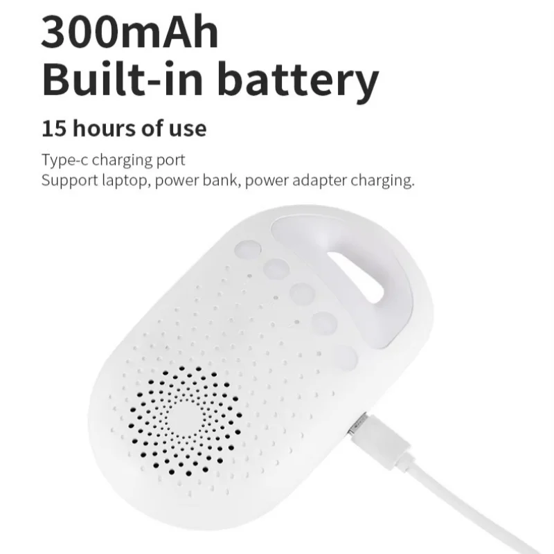 M4 Hangable White Noise Sleep Sound Machine with Lullabies Auto-off Timer USB Rechargeable Sleep Aid Device for Bedroom