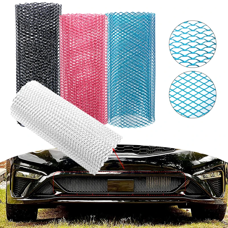 

100x33cm Car Front Bumper Racing Grill Mesh Vent Car Rhombic Grill Mesh Sheet Metal Alloy Net Non-stick BBQ Grill Mat Tools