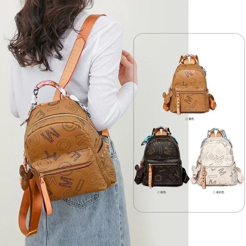 2024 New Disney  Women\'s Backpack Fashion High Quality Printed Mini Backpack Advanced Versatile Multifunctional Storage Backpack