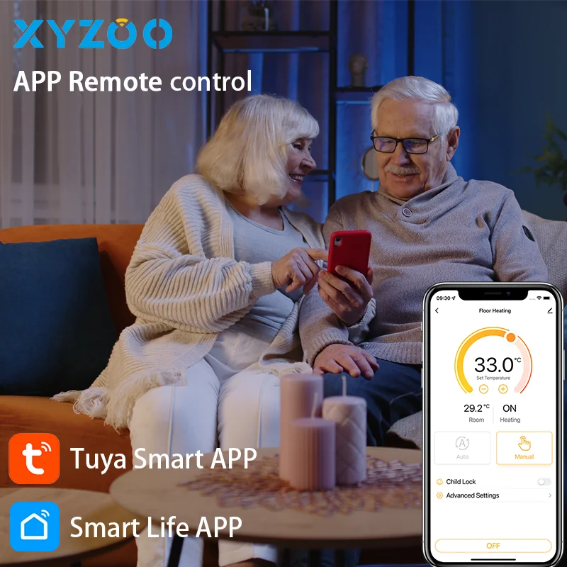 Termostato inteligente con WiFi para calefacción de suelo, controlador remoto de temperatura Tuya para caldera de Gas/eléctrica/agua, voz, Alexa y