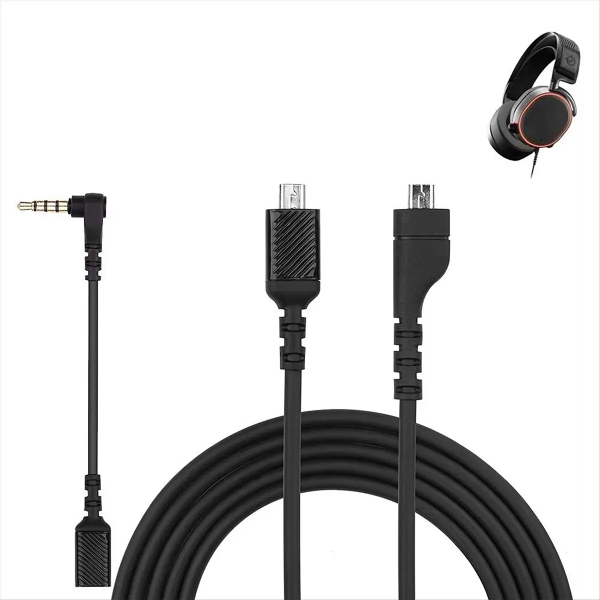 2026 جديد + كابل بديل يدعم سلك ألعاب RGB لسماعات الألعاب اللاسلكية Arctis 3 5 7 Pro + Plus