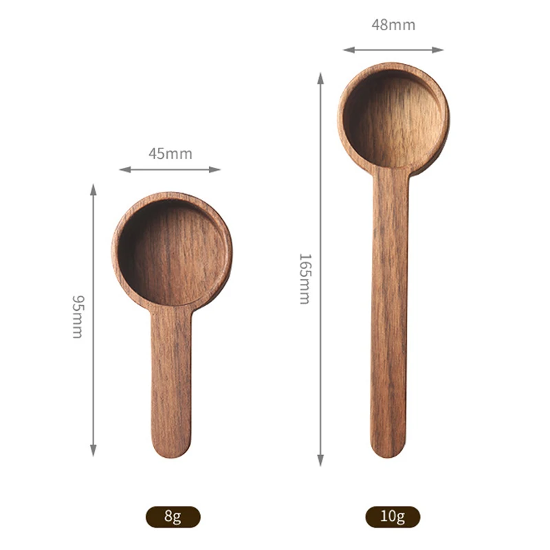 Black Walnut Coffee Scoop Wooden Coffee Measuring Spoon Scoop for Coffee Beans Sugar Spice Powder Spoon Kitchen Measuring Tools