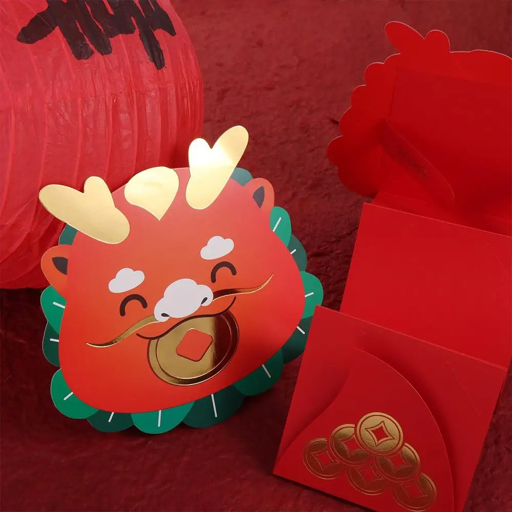 Diy Card Verpakking Chinese Opvouwbare Rode Envelop Chinees Nieuwjaar Decoraties 2024 Chinese Dragon Jaar Lente Festival Benodigdheden