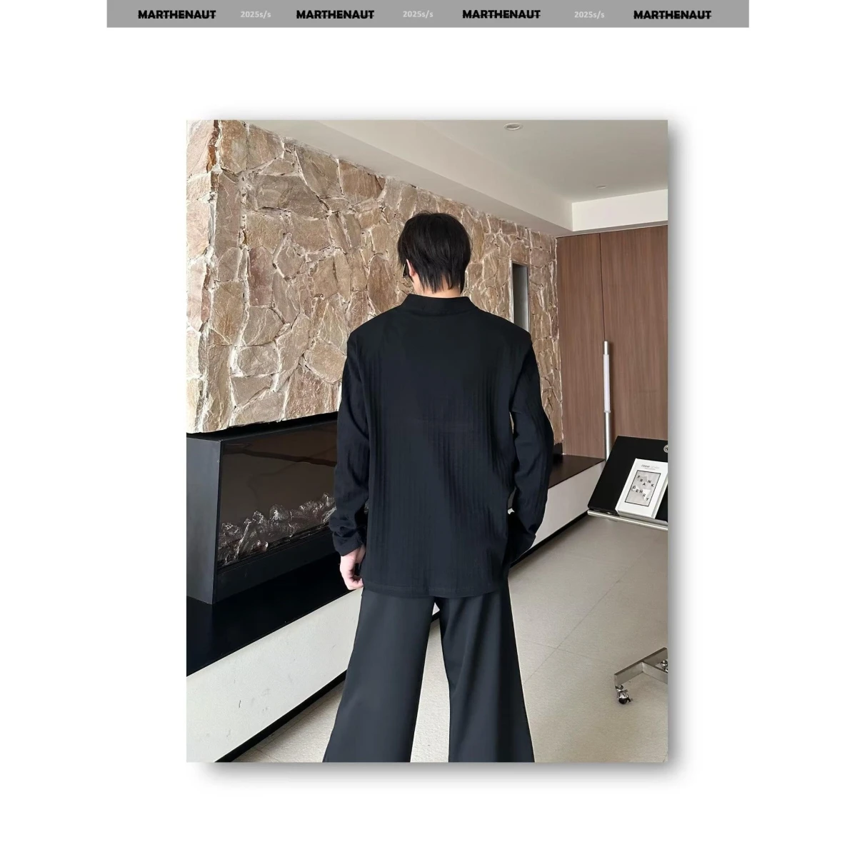 

Korean Retro Money Sle Henry Collar Long Sve Versatile Casual T-irt Men's Spring Autumn Trend Simple Base irt