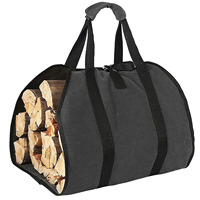 Outdoor Portable Durable Firewood Canvas Storage Bag Sturdy Buckle Large Capacity Camping Wood Log Carrier Easy To Carry