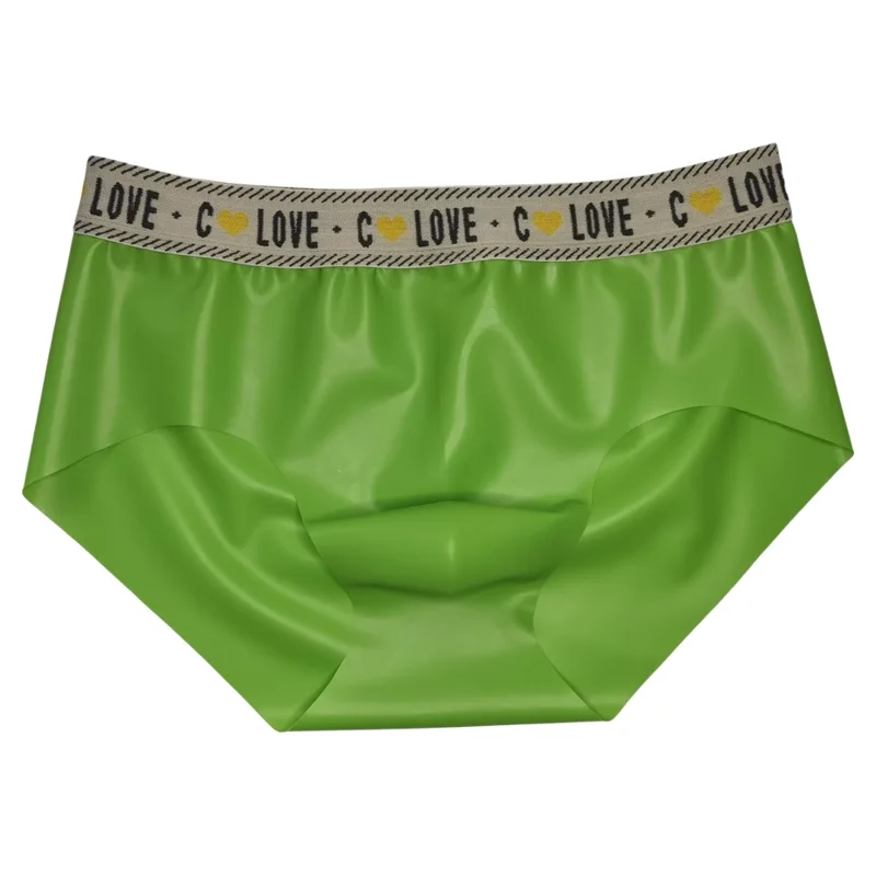 Latex Seamless Men's Convex Pouch Briefs Rubber Underwear Glossy Man Sexy Exotic Panties Male Lingerie Underpants Трусы Мужские