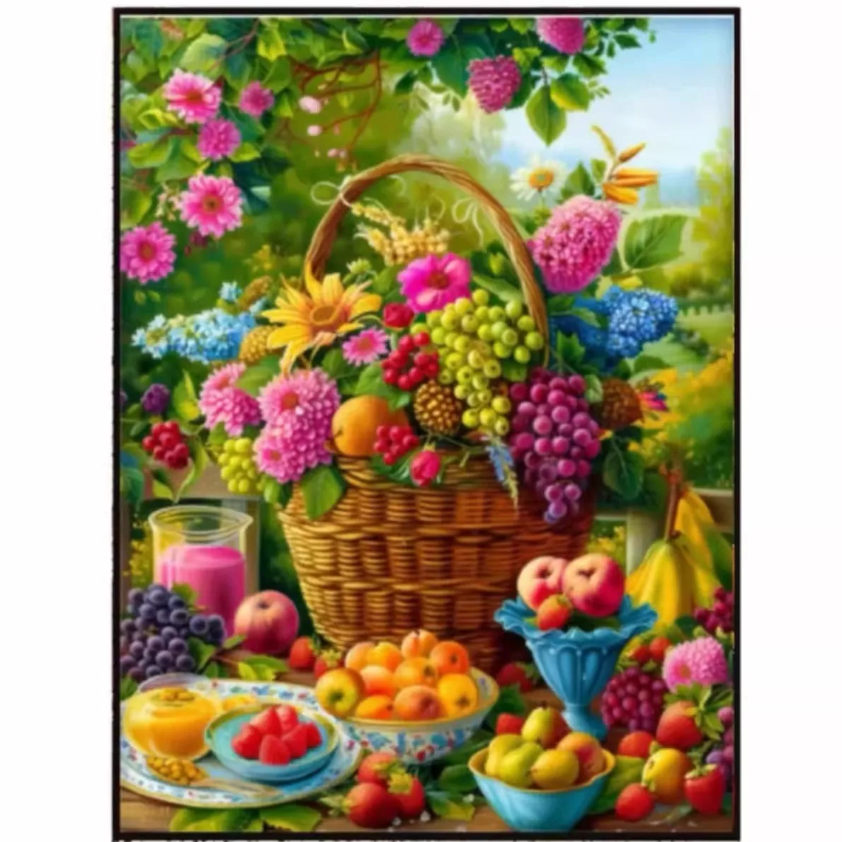 9ct 60x80cm Fruits of Midsummer Embroidery DIY Chinese Style Printed Kits Cross Stitch Needlework Set Home Decor Crafts