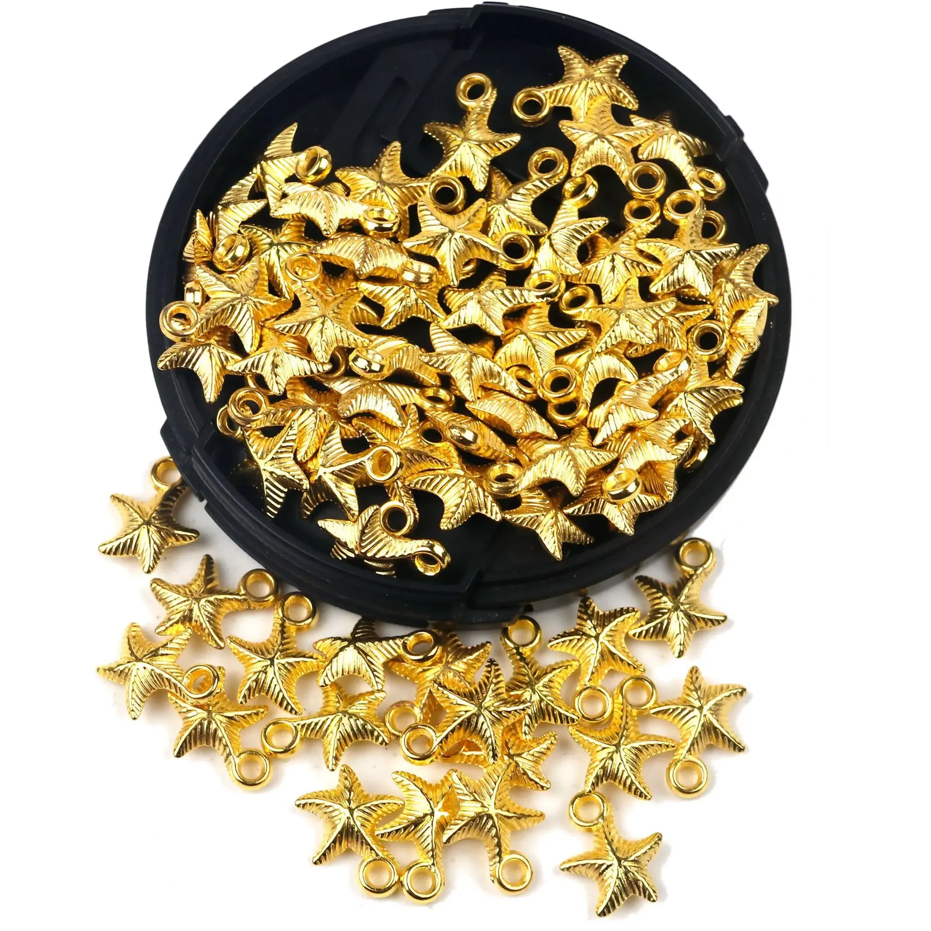 100pcs DIY Accessories Bracelet Necklace Plastic CCB Material, Oil-sealed Color-preserving Starfish Pendant