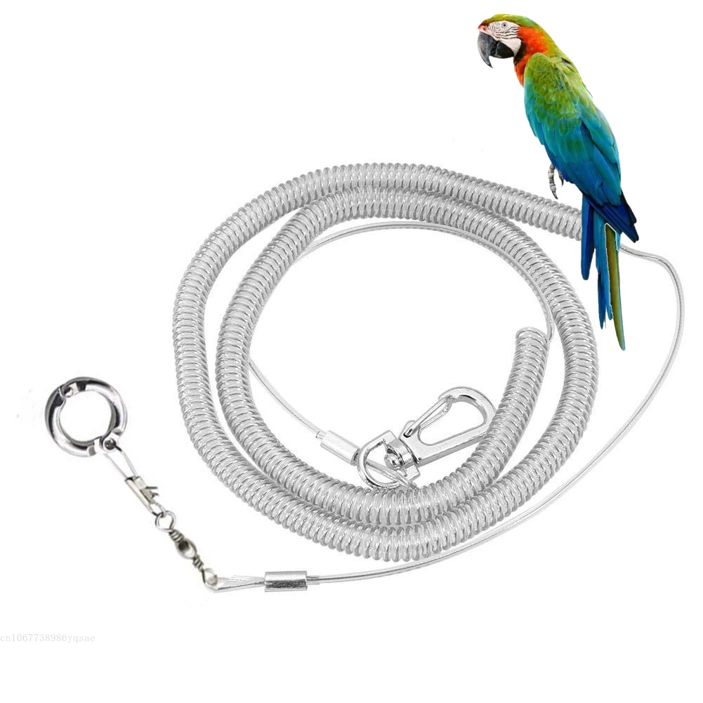 1pcs Bird Leash Foot Chain Parrot Anti-flying Traction Rope Bird Feet Bracelet Alloy Foot Ring Pet Bird Flying Travel Training