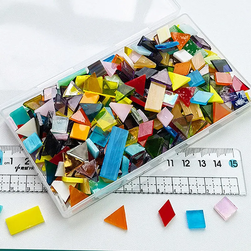 Mosaic Tiles Stained Glass Mosaic DIY Handmade Coaster Mosaic Puzzle Making Art Wall Decoration Supplies Mixed arte