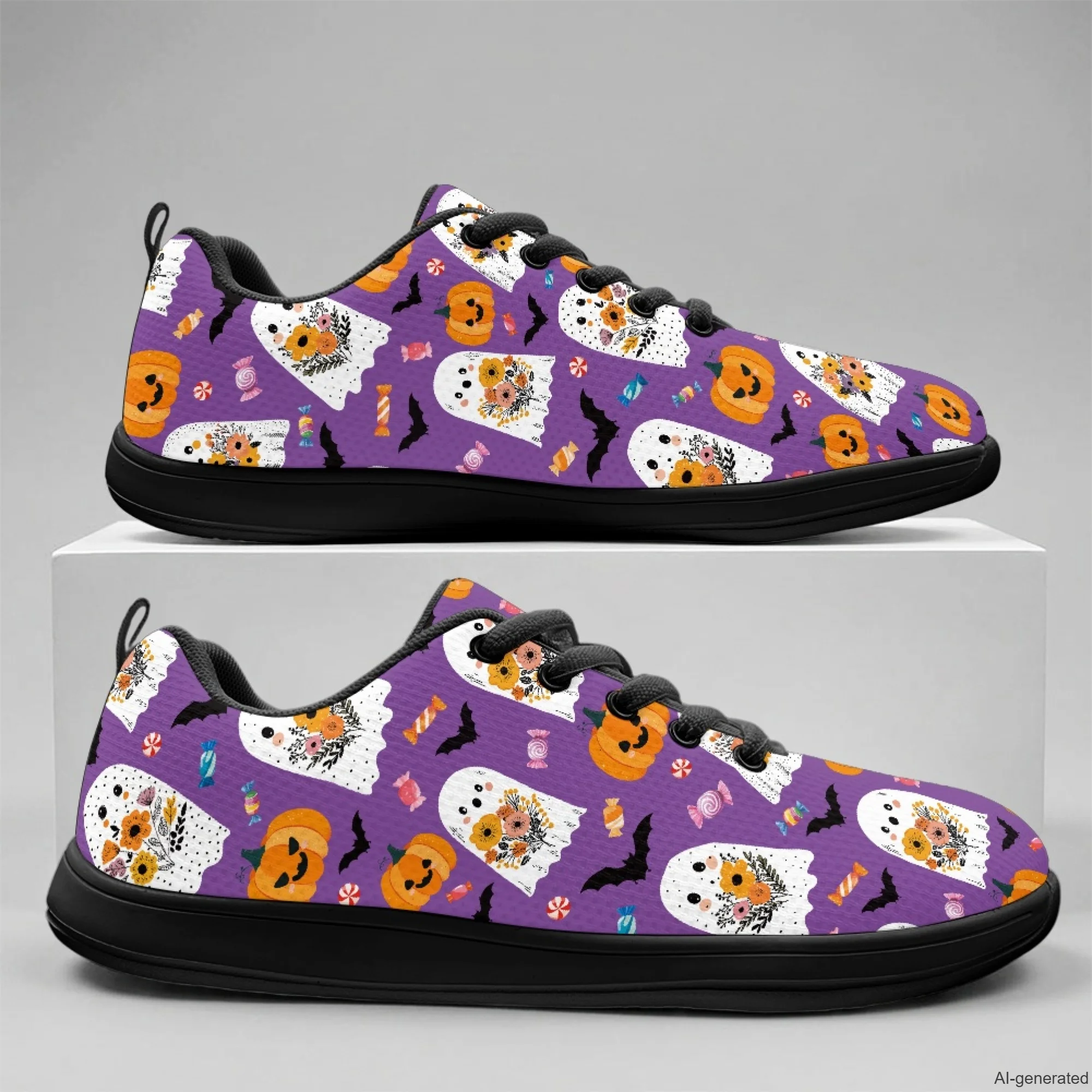 XIXIRIMIDO Strappy Wide-toed Shoes Mens Walking Shoes Casual Shoes Halloween Print Women's Fashion Snakers Breathable Mesh 36-46