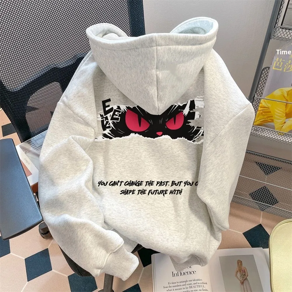 

Толстовка унисекс большого размера (до 300 фунтов) с мультяшным принтом, весна-осень-зима, новый гонконгский стиль, молодежная куртка, дышащая, быстросохнущая