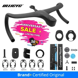 T4 ULTRA Road Bike Full Carbon Fiber Internal Cable Integrated Bicycle Handlebar Cockpit For 360mm-380mm With Mount Spacers
