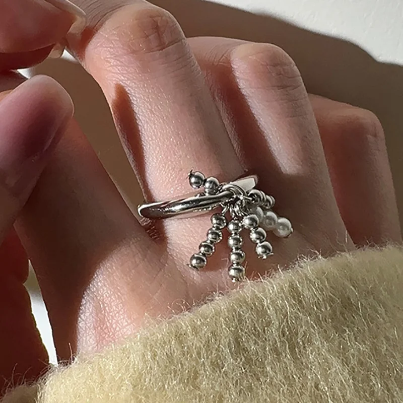 Mewanry Silver Color Tassel Ring For Women New Fashion Creative Romantic Wedding Party Bride Jewelry Accessories Gifts Wholesale