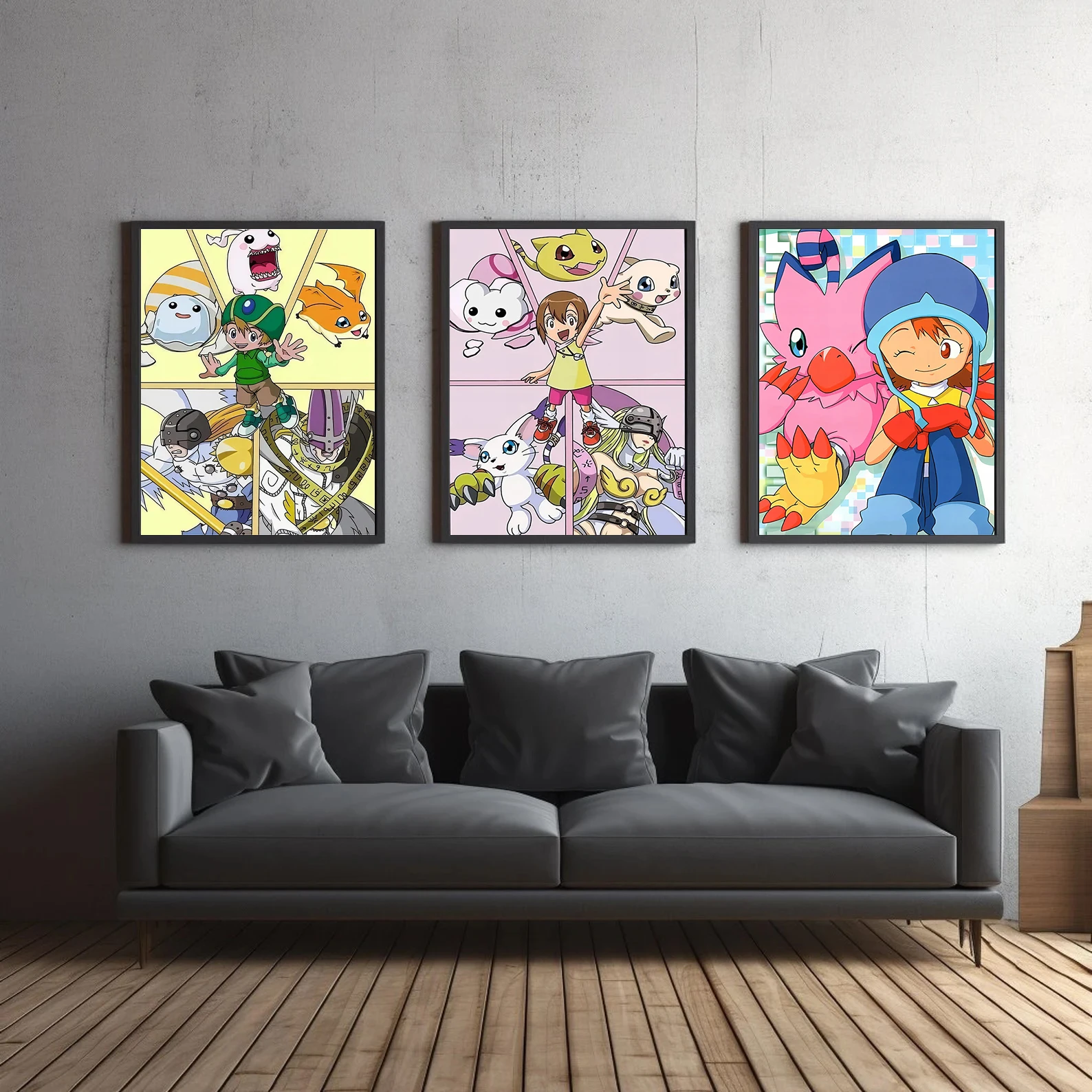 Self-adhesive Poster Anime Digital Monster Stickers Wallpaper Figures Waterproof Home Decoration Painting Wall Decor Kid Gift