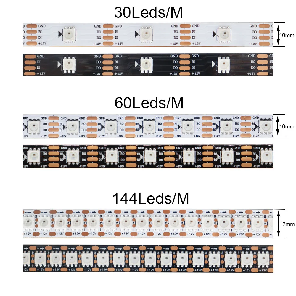 WS2815 RGB LED Strip Light WS2812B Updated Light Tape Smart Individually Addressable Dual-Signal 30 60 144 Leds/M DC12V