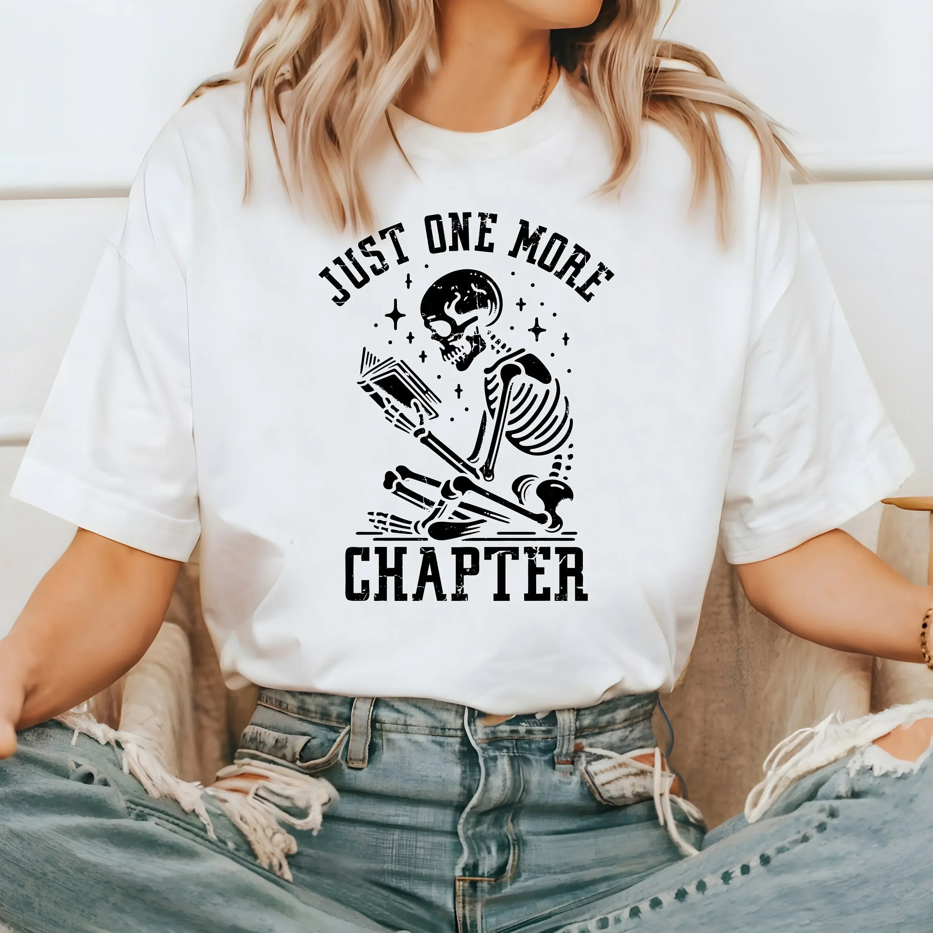 Funny  Book Reader T Shirt Just One More Chapter Lovers Reading