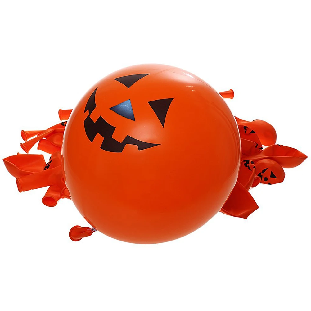 

100Pcs Halloween Balloons Pumpkin Smiling Face Decoration Party Supplies Latex Balloons