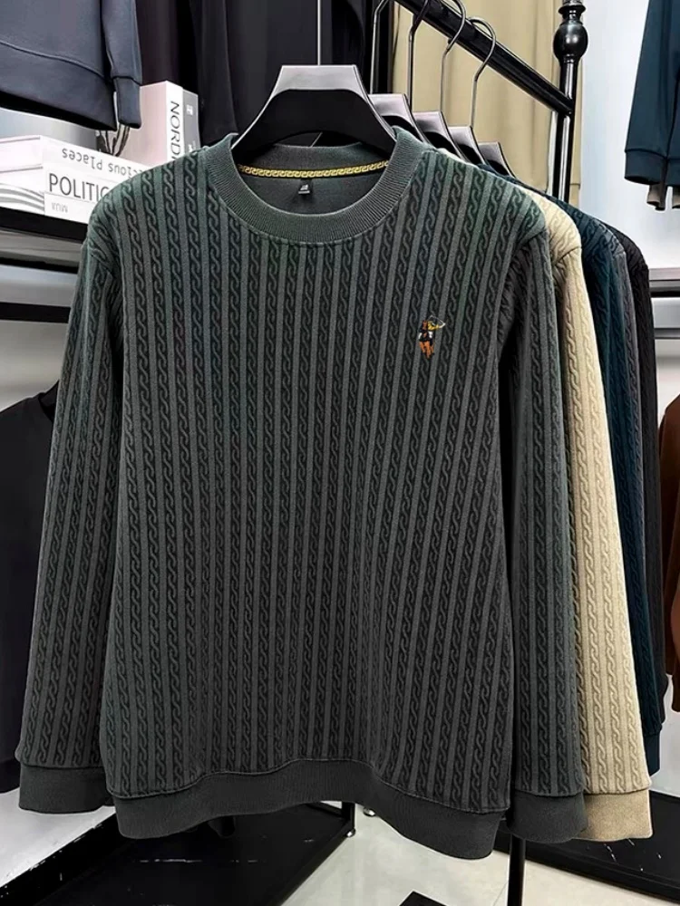 جديد فاخر الرجال العلامة التجارية الراقية المطرزة الشتاء الأصلي بوتيك حار بيع المألوف سترة دافئة غير رسمية