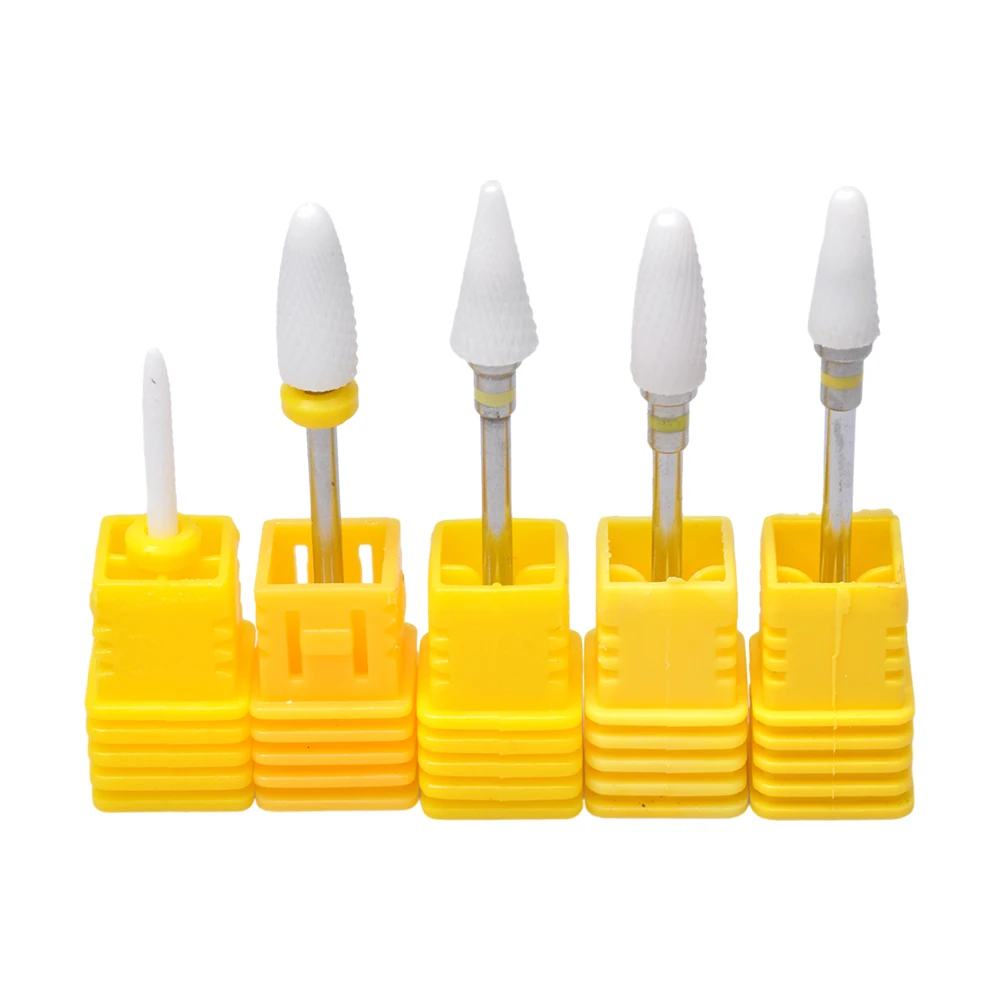 مجموعة لقم مثقاب أظافر سيراميك مكونة من 7 قطع، لقم مثقاب كهربائية احترافية مقاس 3/32 بوصة لتقنية الأظافر من جل الأكريليك