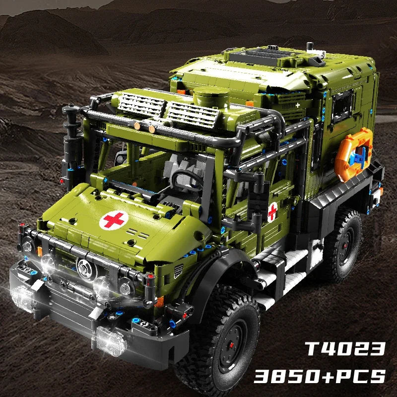 3850PCS Off Road Ambulance Building Blocks Off Road Vehicle Car Model Technology Bricks Kids Educational DIY Toy Birthday Gifts