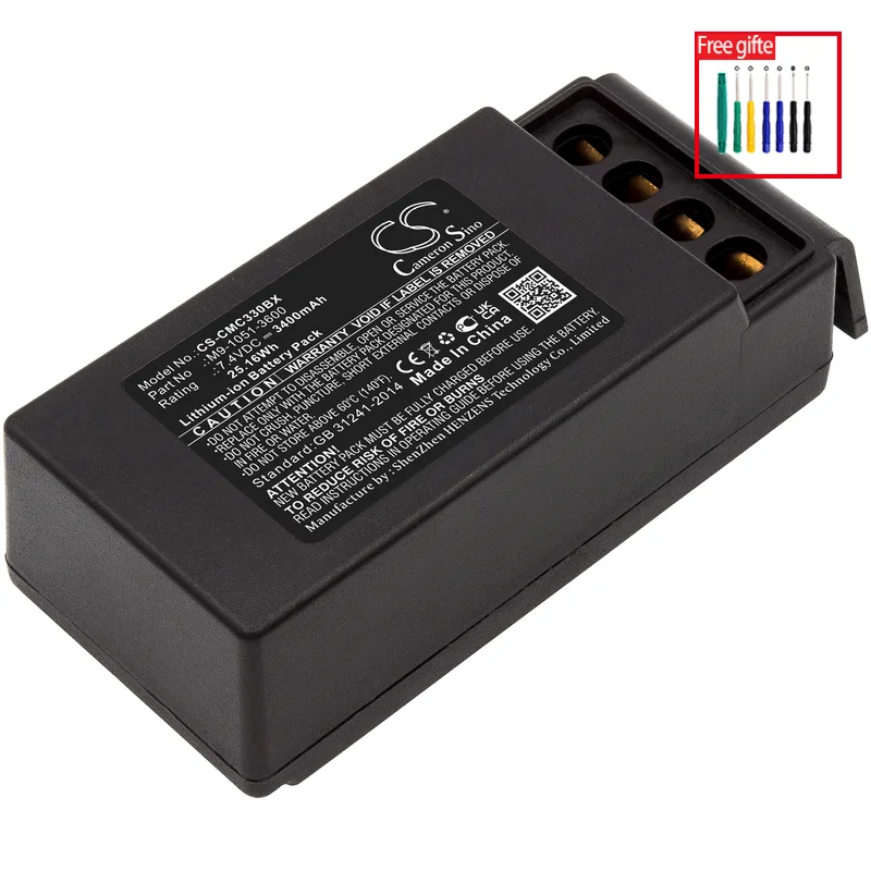 CS Battery for Cavotec MC3300 Fits Cavotec M9-1051-3600 MC-EX-BATTERY3.Crane Remote Control Battery.3400mAh / 25.16Wh.7.40V