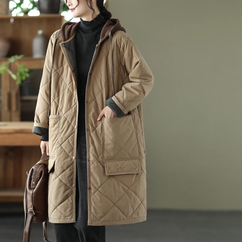 2023 Fashion Winter Jackets Hooded quilted thickened Coats Women\'s Clothing Large Size Long Parkas Winter Cotton Coats jp319